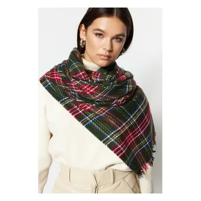 Trendyol Green Soft-Textured Plaid Scarf