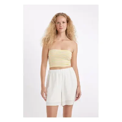 DEFACTO Cool Fitted Striped Corduroy Camisole Strapless Tank