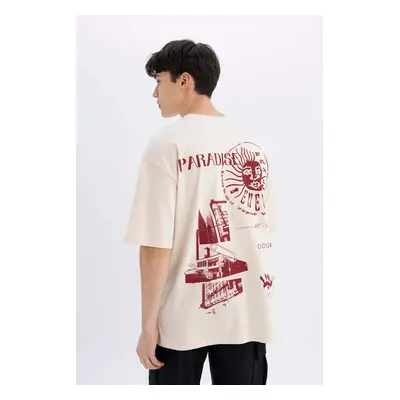 DEFACTO Oversize Fit Crew Neck Printed T-Shirt