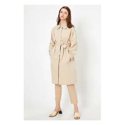 Koton Women's Beige Trench Coat