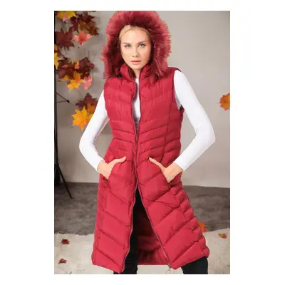 Z6725 DEWBERRY WOMEN'S VEST-DARK BURGUNDY