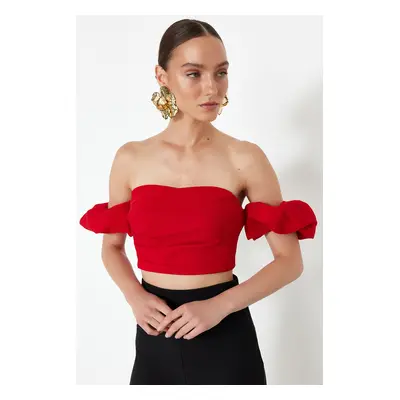 Trendyol Red Crop Woven Bustier