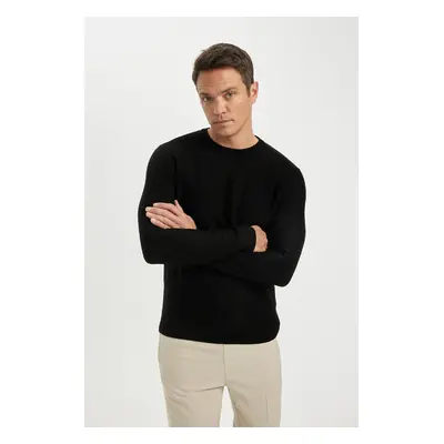 DEFACTO Standard Fit Regular Cut Crew Neck Textured Knit Sweater