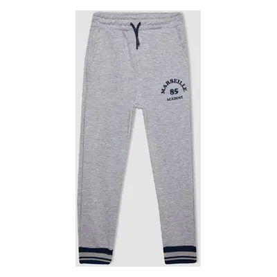 DEFACTO Boy's Printed Tracksuit Bottoms with Elastic Waistband