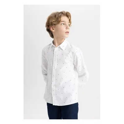 DEFACTO Boy's Polo Neck Oxford Long Sleeve Shirt