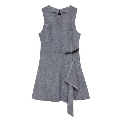 Trendyol Light Gray A-Line Skirt Asymmetric Mini Woven Dress