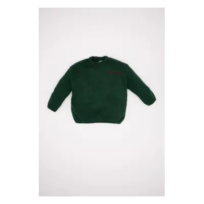 DEFACTO Baby Boy Crew Neck Printed Knitwear Sweater