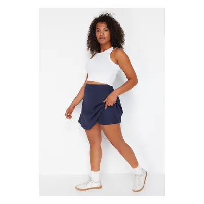 Trendyol Curve Navy Blue Layer Knitted Sports Shorts Skirt