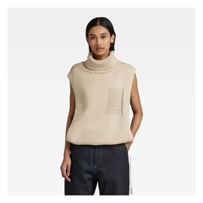 G-STAR Sweater - Open side turtle s\l knit wmn beige