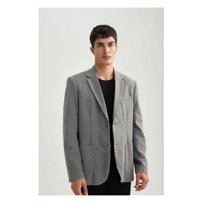 DEFACTO Regular Fit Jacket Collar Lined Buttoned Pocket Blazer Jacket