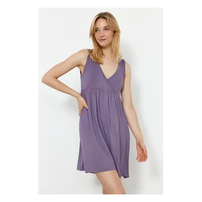 Trendyol Gray Thick Strap Viscose Knitted Nightgown