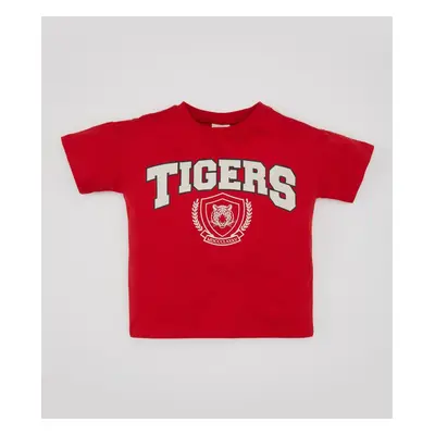 DEFACTO Baby Boy Crew Neck Tiger Pattern Short Sleeve T-Shirt