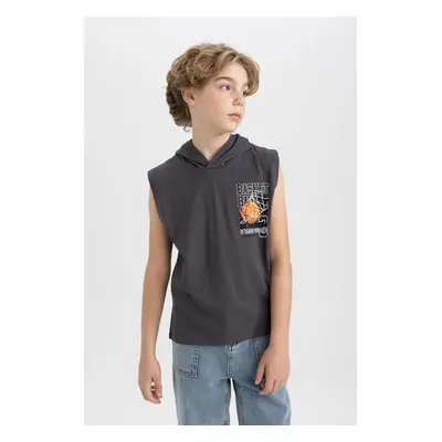 DEFACTO Boy's Printed Hooded Undershirt