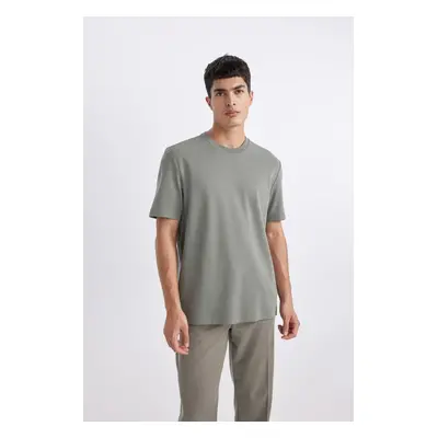 DEFACTO Regular Fit Crew Neck Short Sleeve Heavy Fabric Basic Plain T-Shirt