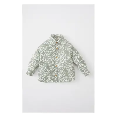 DEFACTO Baby Boy Patterned Flamed Poplin Long Sleeve Shirt