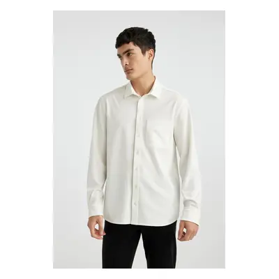 DEFACTO Regular Fit Polo Neck Crinkle Long Sleeve Shirt