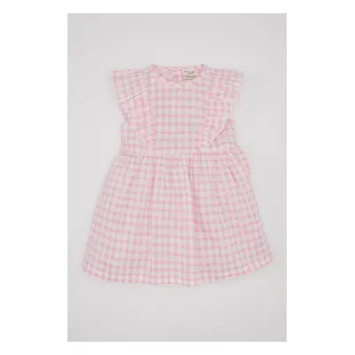 DEFACTO Baby Girl Plaid Sleeveless Linen Look Dress