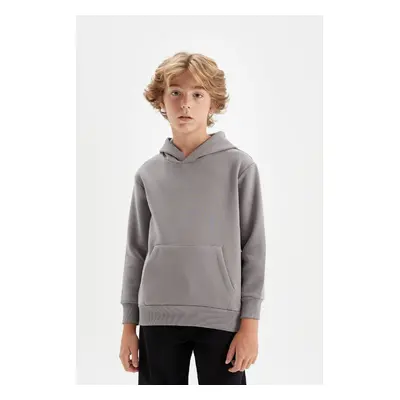 DEFACTO Boys Pocket Hooded Thick School Sweatshirt