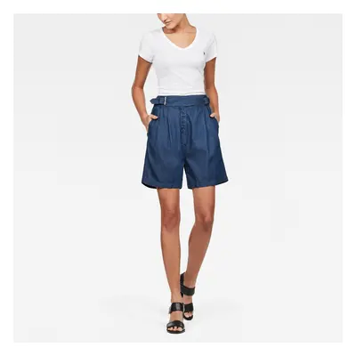 G-STAR Shorts - Bristum pleated high Bermuda wmn blue