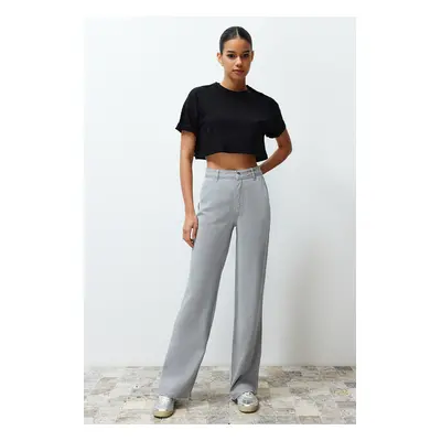 Trendyol Gray More Sustainable 100% Tencel™ Low Waist Wide Leg Jeans