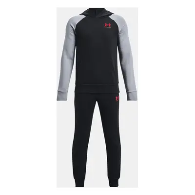 Šedo-černá klučičí tepláková souprava Under Armour UA Rival Fleece Suit