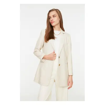 Trendyol Beige Two-Button Blazer Woven Jacket