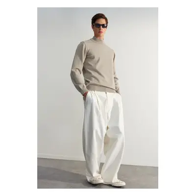 Trendyol Ecru Regular Half Turtleneck Plain Knitwear Sweater