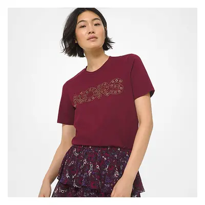 Michael Kors T-shirt - KORS STUDDED TEE burgundy