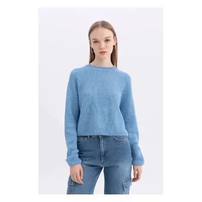 DEFACTO Cool Regular Fit Crew Neck Basic Plain Knitwear Sweater