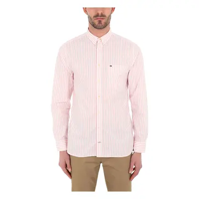 Tommy Hilfiger Shirt - ORGANIC OXFORD STRIPE SHIRT pink-white