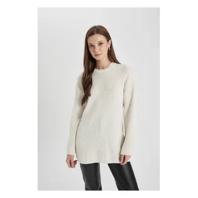 DEFACTO Regular Fit Crew Neck Knitwear Sweater Tunic