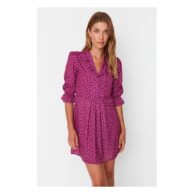 Trendyol Purple Woven Polka Dot Woven Dress