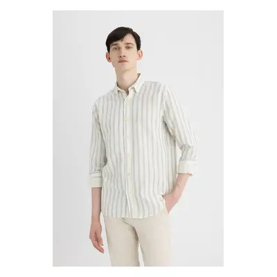 DEFACTO Regular Fit Striped Cotton Long Sleeve Shirt