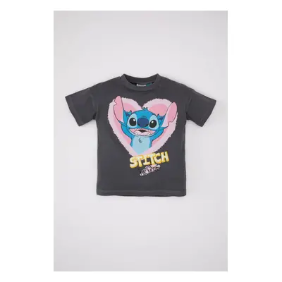 DEFACTO Baby Girl Disney Lilo & Stitch Crew Neck Short Sleeve T-Shirt