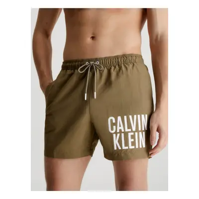 Khaki pánské plavky Calvin Klein Underwear Intense Power-Medium D - Pánské