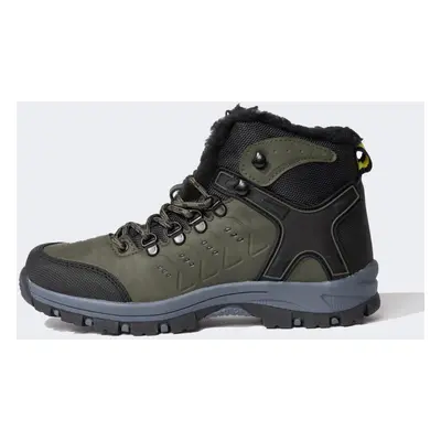 DEFACTO Boy&#39;s Serrated Sole Faux Leather Trekking Boots