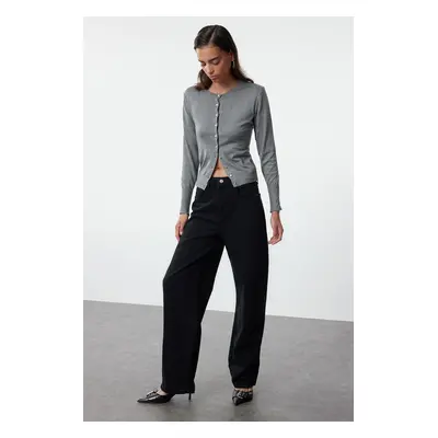 Trendyol Black High Waist Barrel Baggy Jeans