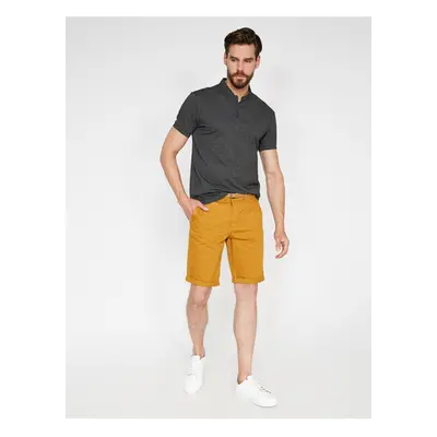 Koton Pocket Detailed Belted Slim Fit Shorts