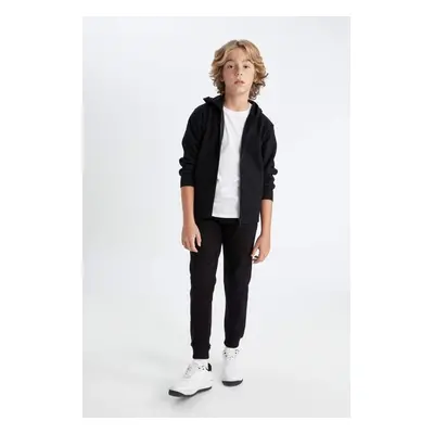 DEFACTO Boys Black Elastic Waist Leg Pocket Jogger School Sweatpants W0773a624au