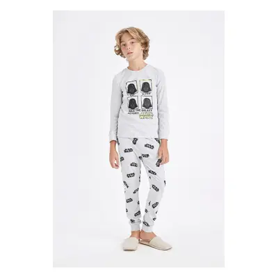 DEFACTO Boy's Pajama Set Star Wars Long Sleeve Top Long Bottom