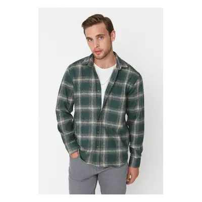 Trendyol Green Regular Fit Winter Checkered Lumberjack Shirt