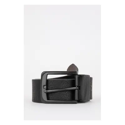 DEFACTO Men's Double-Sided Faux Leather Jean Belt