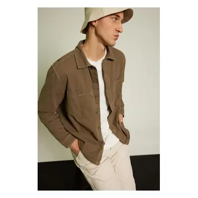 DEFACTO Relax Fit Cotton Long Sleeve Shirt Jacket