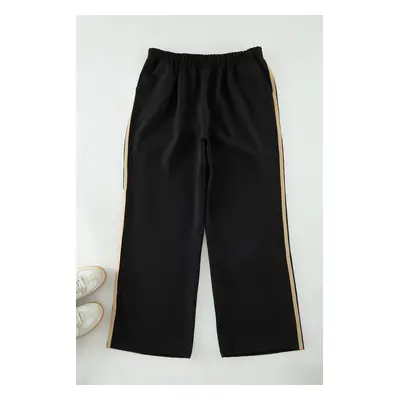 Trendyol Curve Black Elastic Elastic Waist Woven Plus Size Trousers