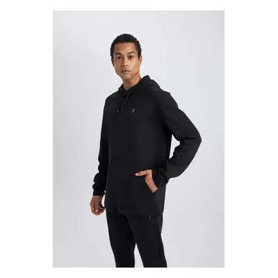 DEFACTO Fit Standard Fit Hooded Kangaroo Pocket Printed Sweatshirt