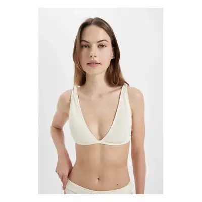 DEFACTO Women's Bikini Top Ecru T5224az/er103