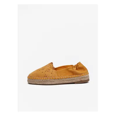 Hořčicové semišové espadrilky Tamaris