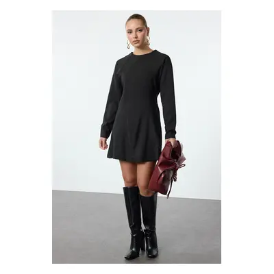 Trendyol Black A-Line Seam Detailed Mini Woven Dress