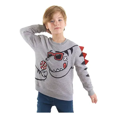 Denokids Candy Dinosaur Boys Gray Sweatshirt