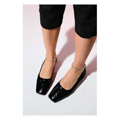 LuviShoes POHAN Black Patent Leather Women's Flat Shoes